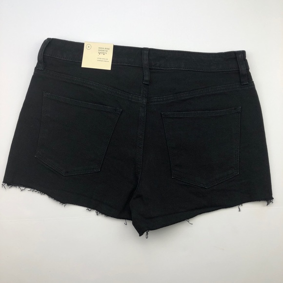 High Rise Denim Cutoff Shortie Short Jorts NWT - Picture 5 of 6